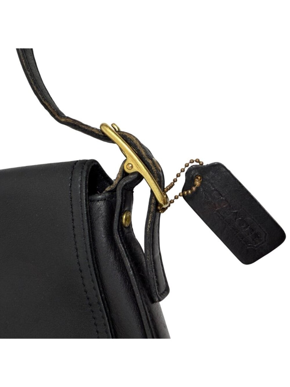 Vintage Y2K Coach Legacy 9828 Black Soft Leather Flap Shoulder Bag w/ Hang Tag - Picture 11 of 16